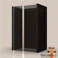 Параван за баня с подвижна панта, хром, 80см, 6мм сиво, закалено стъкло Inter Ceramic ICS 122G
