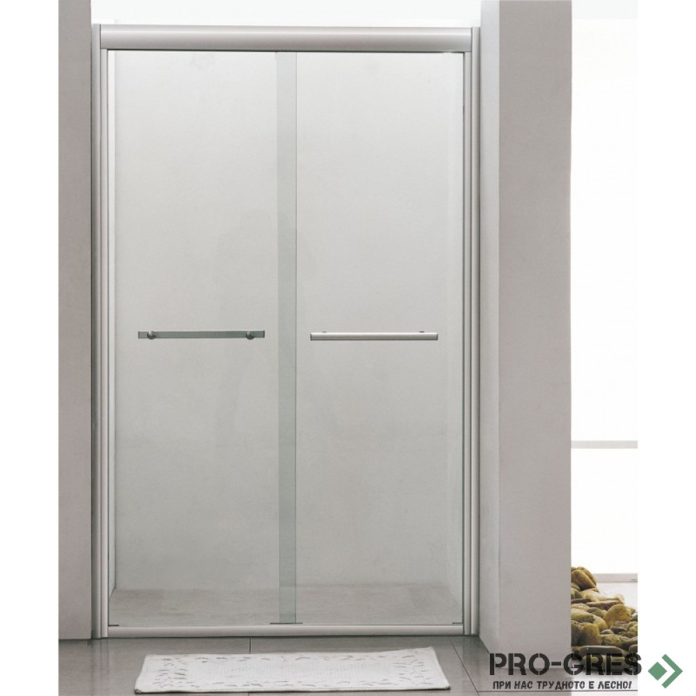 Параван за баня, плъзгащи врати, хром,120см,6мм матирано стъкло, Inter Ceramic  ICS S195 / 120