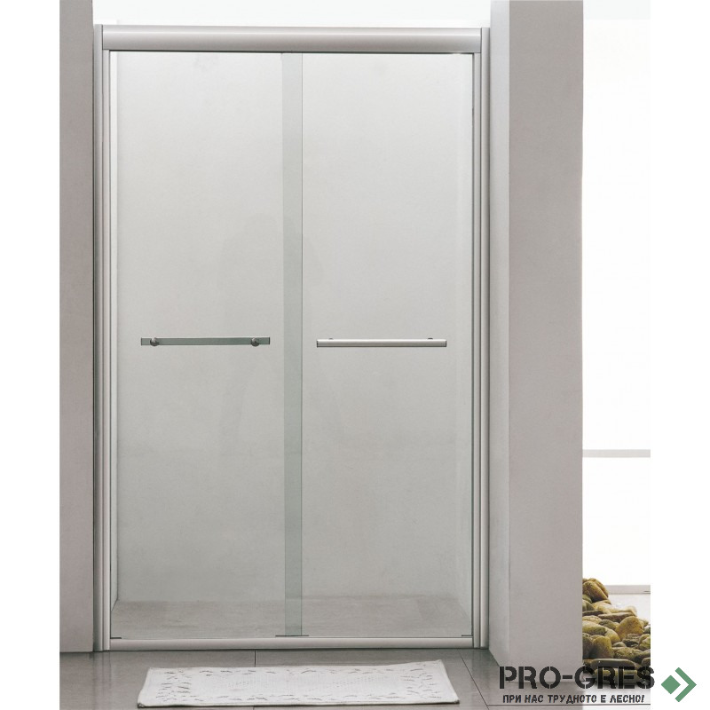 Параван за баня, плъзгащи врати, хром,120см,6мм матирано стъкло, Inter Ceramic  ICS S195 / 120