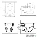 Kонзолна тоалетна чиния RIMLESS с капак, бежова, Isvea INFINITY 10NF02001-2K, 40KF0532I-S