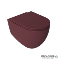Kонзолна тоалетна чиния RIMLESS с капак, Isvea INFINITY Maroon Red 10NF02001-2R, 40KF0543I-S-2R