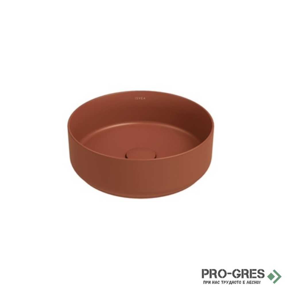 Мивка за баня ф36см за монтаж върху мебел/плот, Isvea Infinity Terracotta 10NF65036-2U