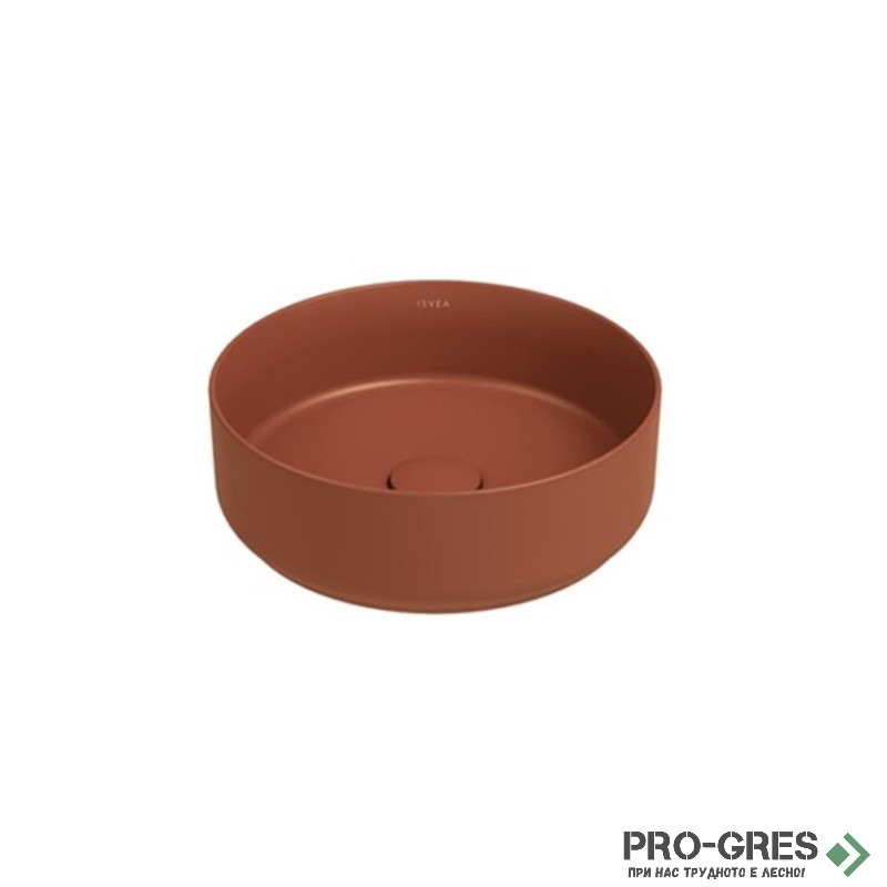 Мивка за баня ф36см за монтаж върху мебел/плот, Isvea Infinity Terracotta 10NF65036-2U