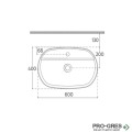 Мивка върху плот с отвор за смесител, 60x40см, черен мат Isvea Infinity 10NF65060-2N