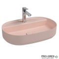Мивка върху плот с отвор за смесител, 60x40см, розова Isvea Infinity 10NF65060-2S