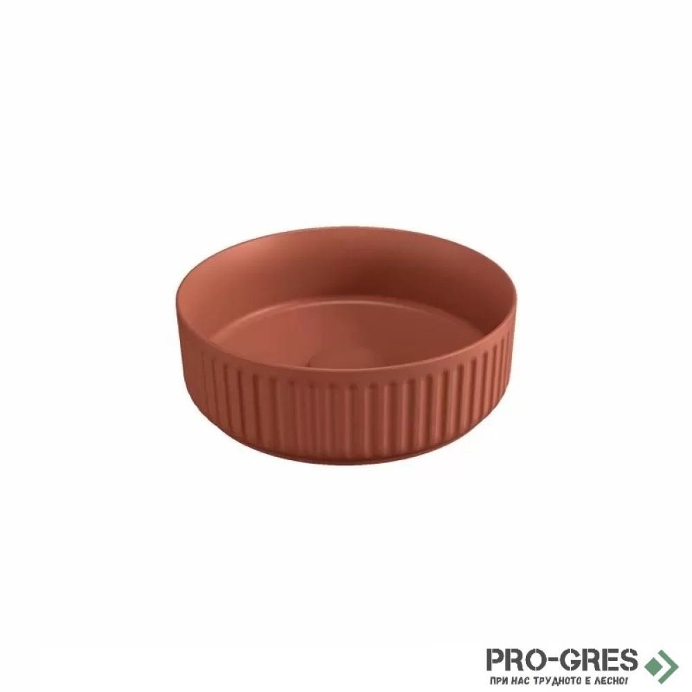 Мивка за баня ф36см за монтаж върху мебел/плот, Isvea Infinity Artisan Terracotta 10NF66036-2U