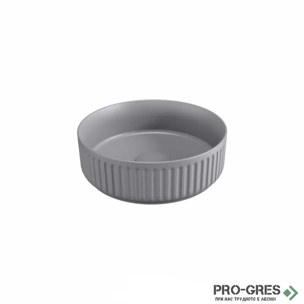 Мивка за баня ф36см за монтаж върху мебел/плот, сива, Isvea Infinity Artisan 10NF66036-2V