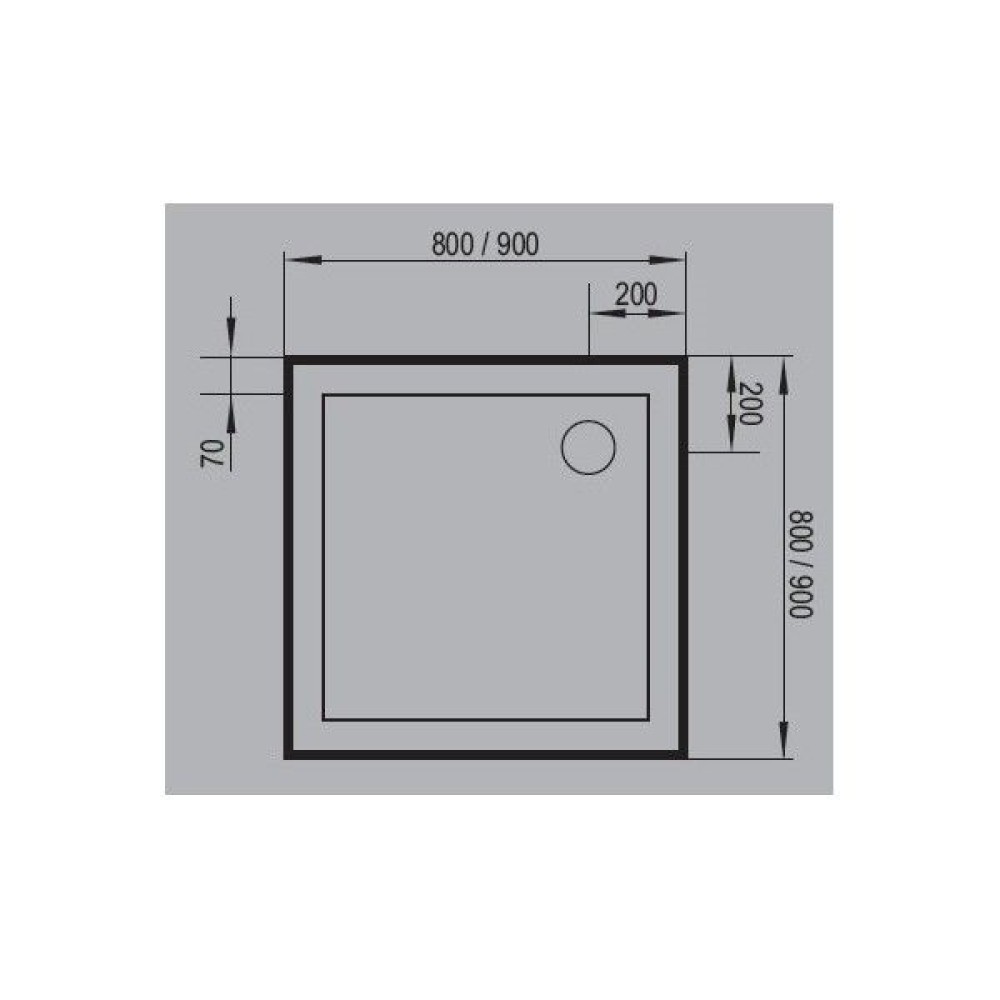 Поддушово корито с крака сифон и престилка, квадратно 90x90см Aquarius