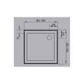 Поддушово корито с крака сифон и престилка, квадратно 90x90см Aquarius