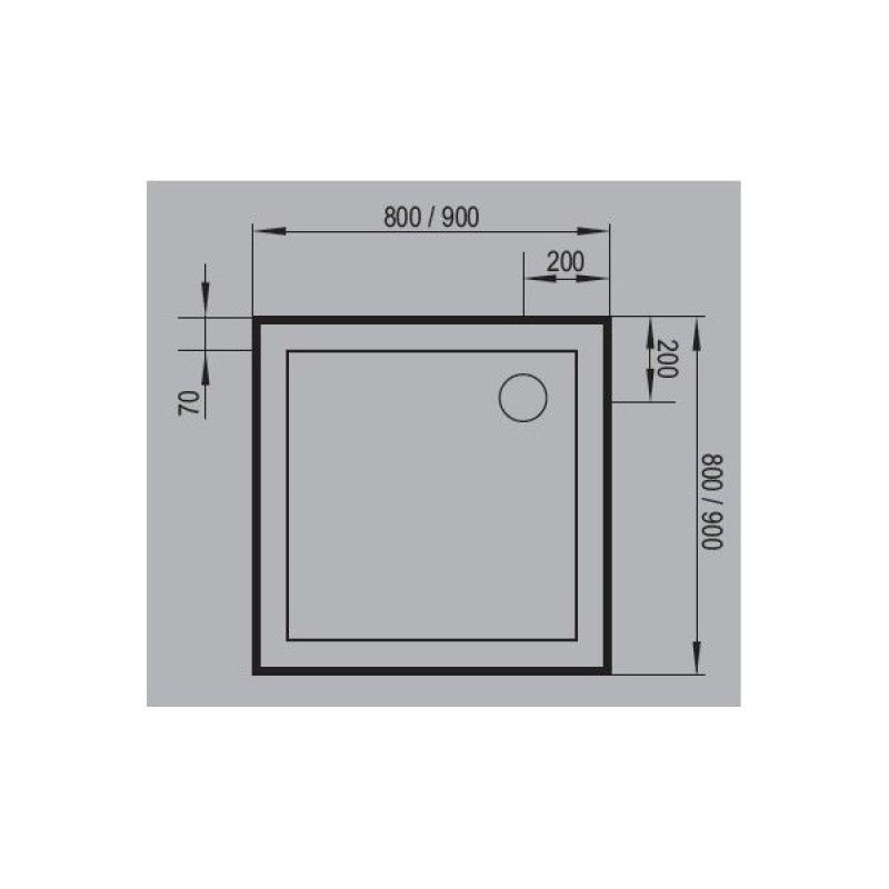 Поддушово корито с крака сифон и престилка, квадратно 90x90см Aquarius