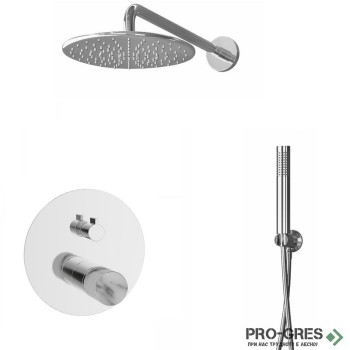 Комплект душ система за вграждане, хром, Karag, Joan Marble white 24668-MB-Set