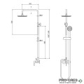 Душ система със смесител за душ и ръчен душ, хром KARAG ARTEMIS CF031M-C