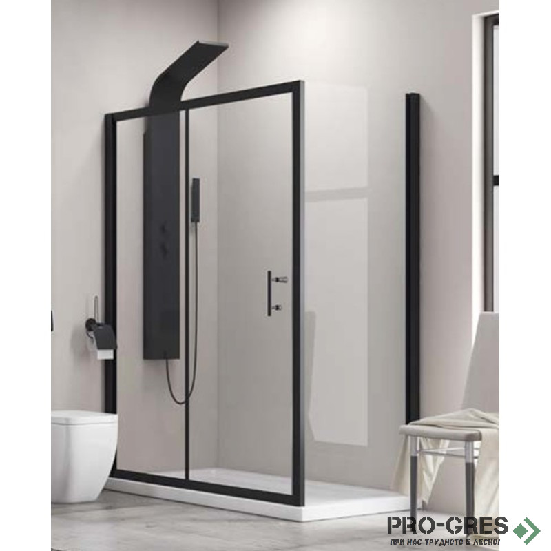 Душ кабина, квадратна, черен мат Karag Flora 500 Nero & S-10 NERO