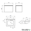 Шкаф за баня 59,5x45,5х45см с мивка MDF, KION 60, Karag