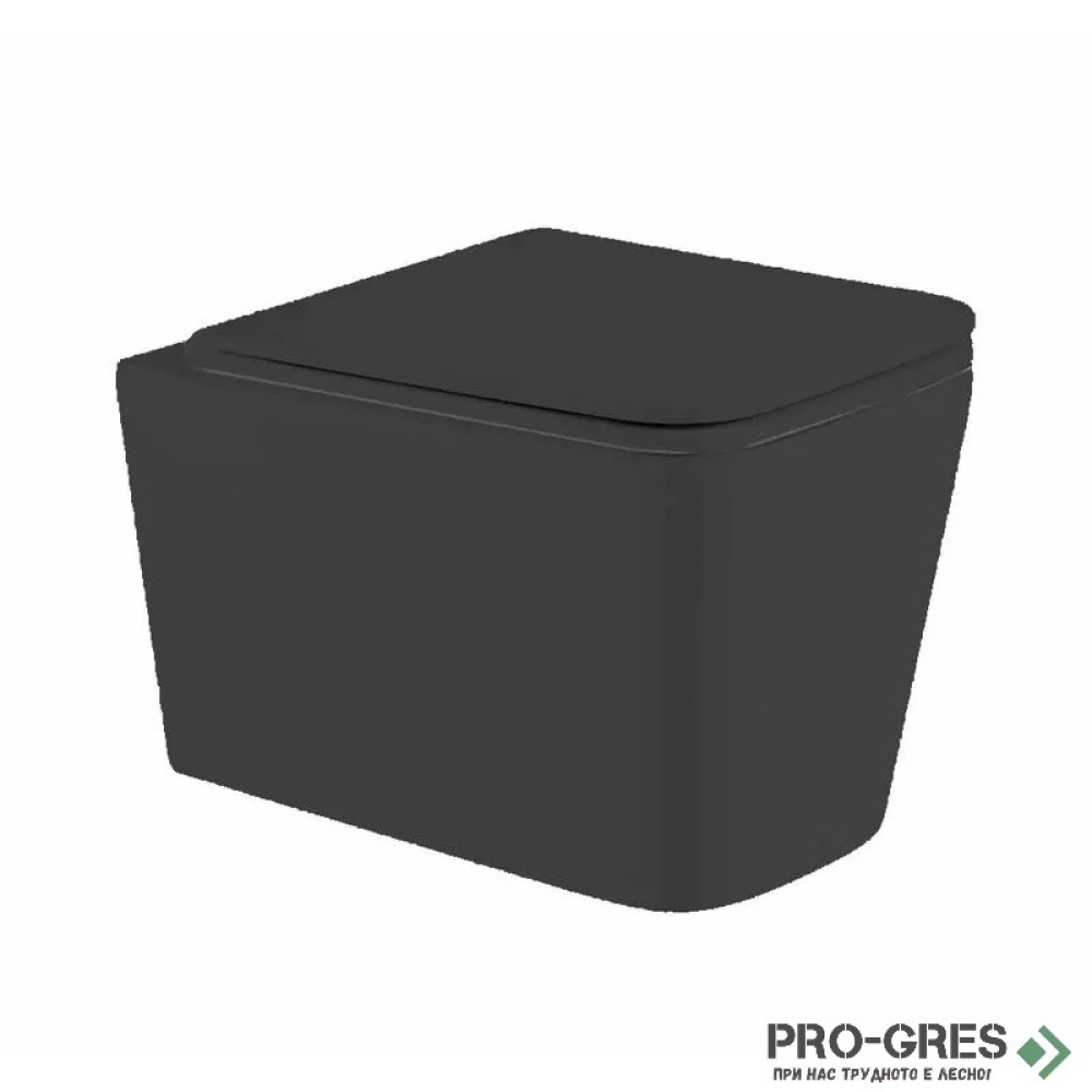 Конзолна тоалетна чиния 53х36.5 см, черен мат KARAG LT 057E-UQ1-MB
