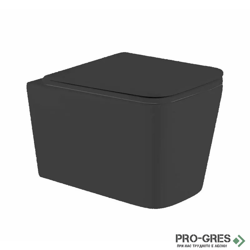 Конзолна тоалетна чиния 53х36.5 см, черен мат KARAG LT 057E-UQ1-MB