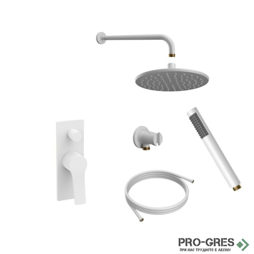 Комплект душ система за вграждане, бял мат, Karag SET ANDARE WNXSET73PH