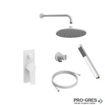Комплект душ система за вграждане, бял мат, Karag SET ANDARE WNXSET73PH