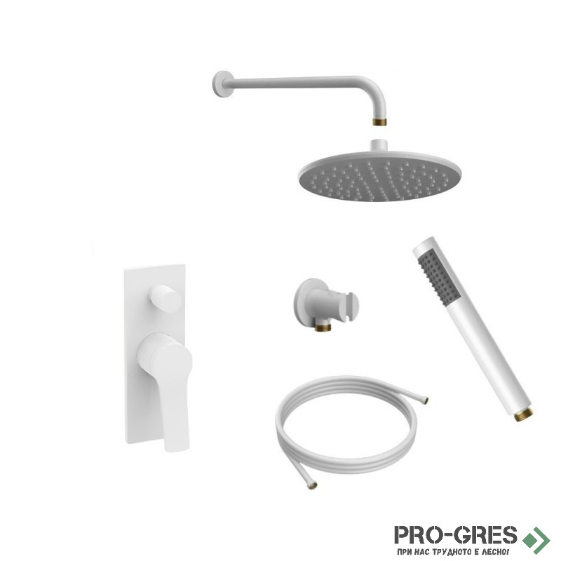 Комплект душ система за вграждане, бял мат, Karag SET ANDARE WNXSET73PH