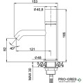 Смесител за мивка, без изпразнител, хром, Karag, Joan Marmo, 24601-424A-MB