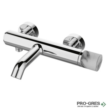 Смесител стенен за вана и душ, хром Karag  Joan Marmo Bianco 24603-425A-MB