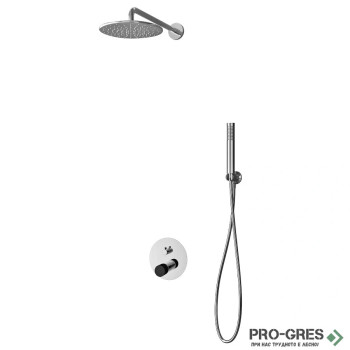 Комплект душ система за вграждане, хром, Karag, Joan Marble nero 24668-MN-Set