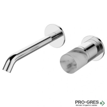 Смесител за вграждане за мивка, хром, Karag, Joan Marble white, 24686-425A-MB