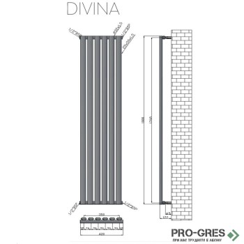 Лира за баня, стоманена, черна, Karag, Divina, 5206836063089
