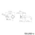 Стенен смесител за вграждане за мивка, хром с финиш сатен KARAG ARTEMIS 911-P-S