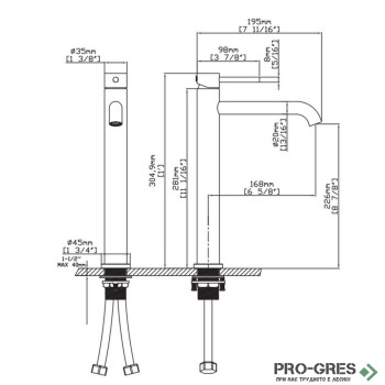 Висок смесител за мивка satinato,Artemis Satinato B99002-S KARAG