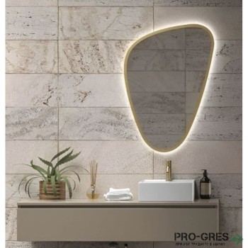 Огледало за баня с Led осветление, 65х100 см, златен кант, KARAG ELENA Gold