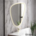 Огледало за баня с Led осветление, 65х100 см, златен кант, KARAG ELENA Gold