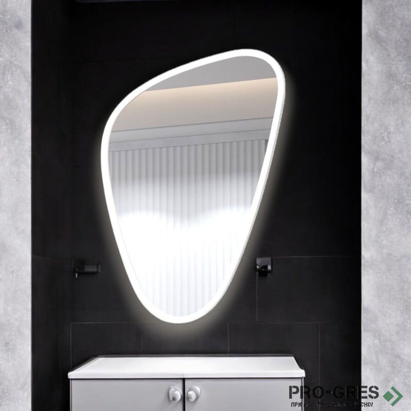 Огледало за баня с Led осветление, 65х100 см, бяла рамка, KARAG ELENA White