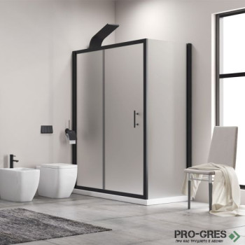 Душ кабина, черен профил,мат стъкло избор на размери Karag FLORA 500 S-10A Nero Icy
