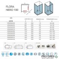 Квадратна душ кабина, черен профил, Karag Flora 100 Nero