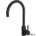 Висок смесител за кухня, с тръбен чучур, черен мат, Karag, Elleci Rosa, Granitek Black 40 C0140