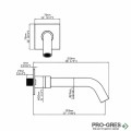 Вграден чучур за вана/мивка, 21 см, антрацит Karag Lea Gun Metal AC051