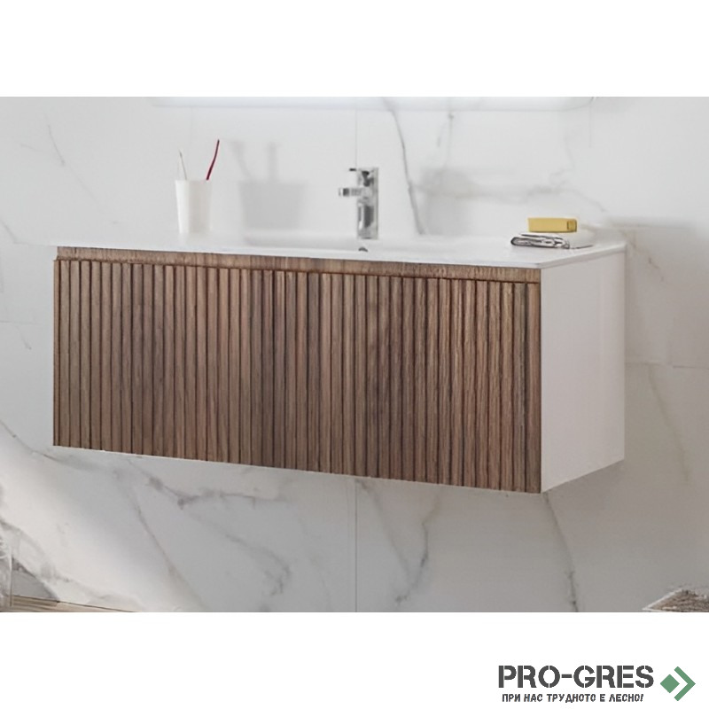 Шкаф за баня с чекмедже 99x45,5х45см с мивка MDF, KION 100, Karag