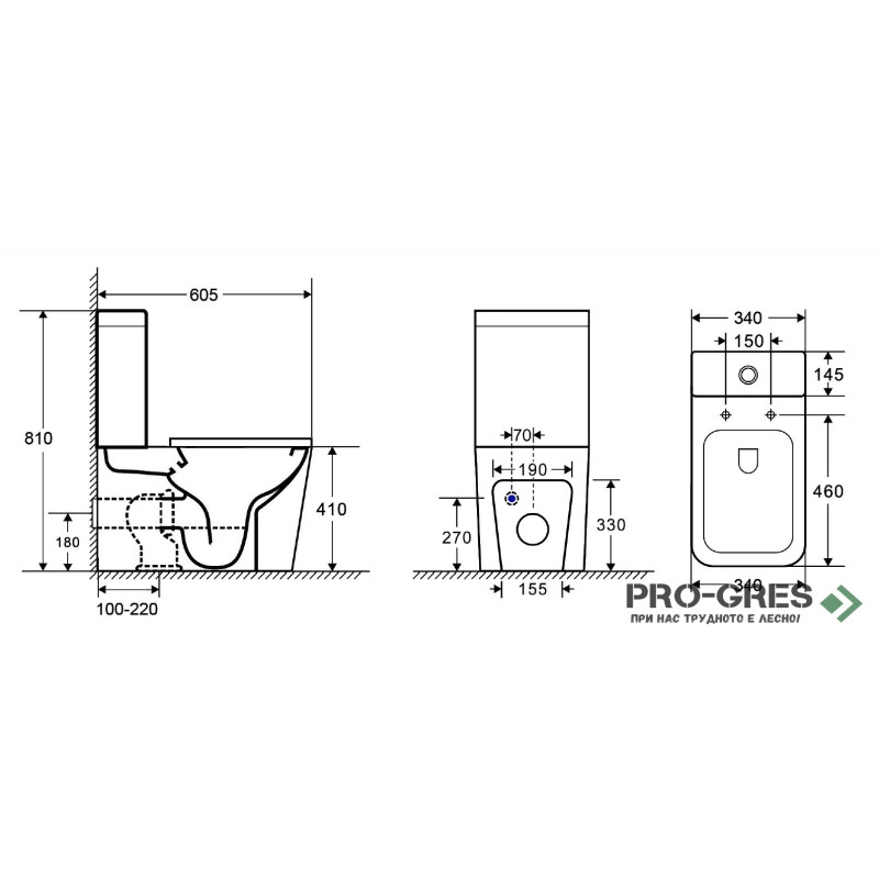 Моноблок без ръб, комбинирано оттичане, Rimless ,черен мат, KARAG IOS LT2175A-RMB Моноблок без ръб, комбинирано оттичане, Rimless ,черен мат, KARAG IOS LT2175A-RMB