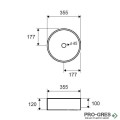 Мивка за баня ф35.5х12 см за монтаж върху мебел/плот, бял мат KARAG IOS LT 3134-MMW
