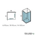 Душ кабина квадратна, хром Karag New Flora 100