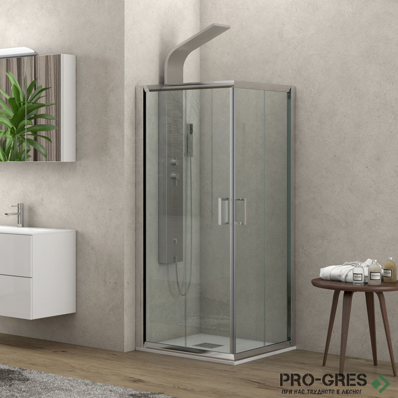 Душ кабина квадратна, хром Karag New Flora 100