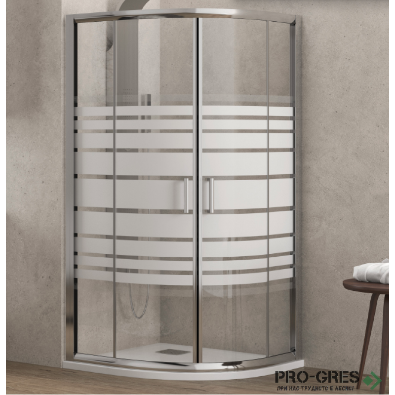 Душ кабина овална, хром Karag New Flora 200