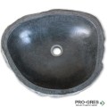 Мивка за баня тип купа ф40-45 см, от естествен камък, сива, Karag River Stone NRS3