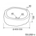 Мивка за баня тип купа ф40-45 см, от естествен камък, сива, Karag River Stone NRS3