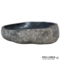 Мивка за баня тип купа ф40-45 см, от естествен камък, сива, Karag River Stone NRS3