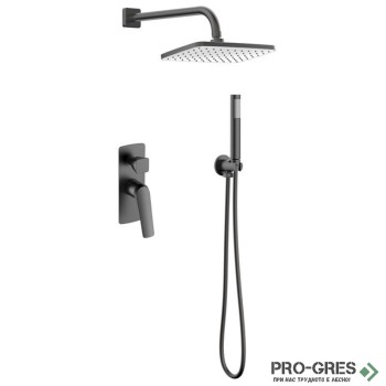 Комплект душ система за вграждане, антрацит, Karag Lea Gun Metal S05022