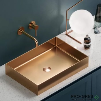 Мивка за баня 55х38см за монтаж върху мебел/плот, Karag Saturn Rose Gold Мивка за баня 55х38см за монтаж върху мебел/плот, Karag Saturn Rose Gold