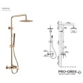 Душ система със смесител, розово злато KARAG NEW ARTEMIS SO551B-RG