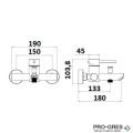 Стенен смесител за душ и вана, розово злато, Karag Artemis SO903F-RG